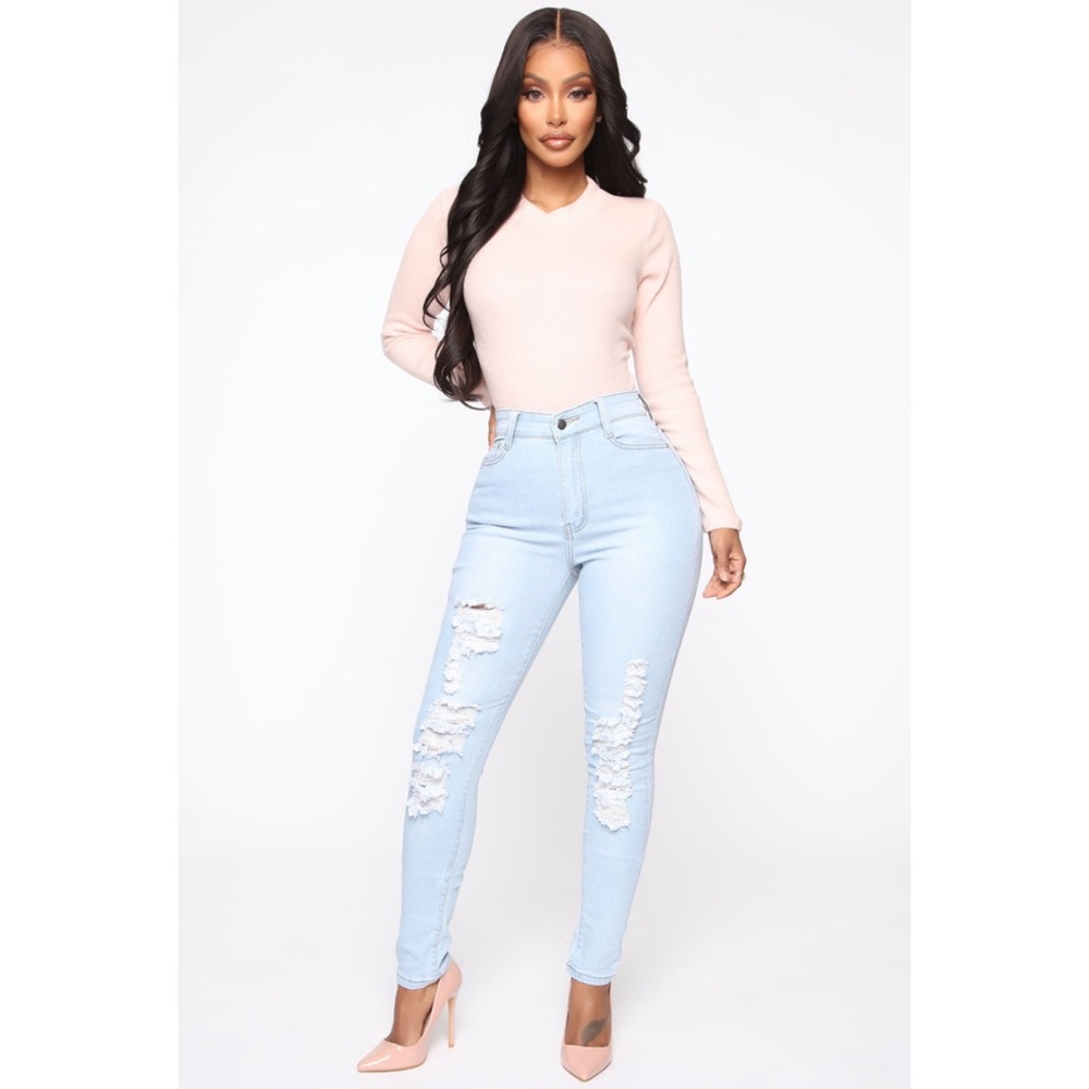 Drive To The Ocean Jeans - Light Blue Wash
